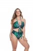 Women's plus-size printed three-piece bikini swimsuit set