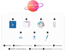 GAN251 M Pro Magnetic 2x2x2 Speed Cube Stickerles GAN251 M Pro Magnetic 2x2x2 Speed Cube Stickerles